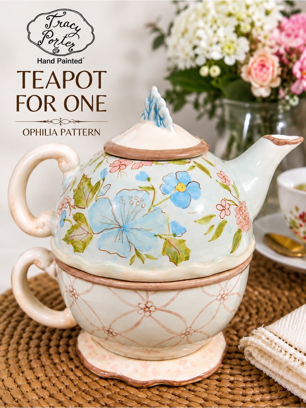 Tracy Porter, Teapot & Cup Set | Ophilia, Tea for One | Hand-Painted